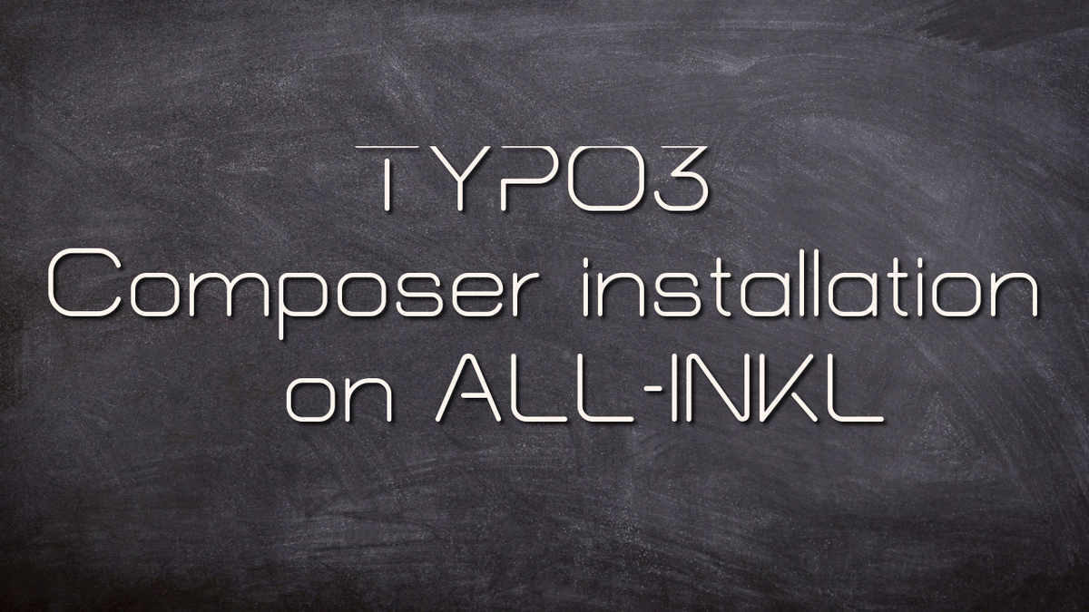 Composer installation for TYPO3